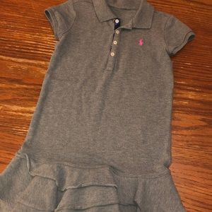 Gray Pique Pink Polo Dress